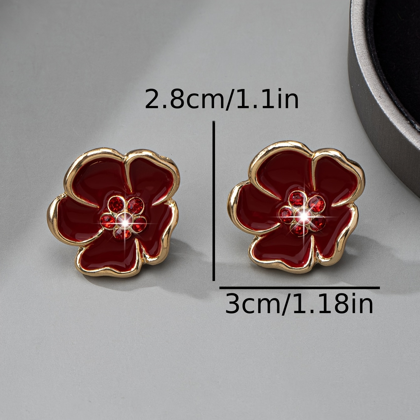 Rhinestone Flower Clip On Earrings Sweet Style