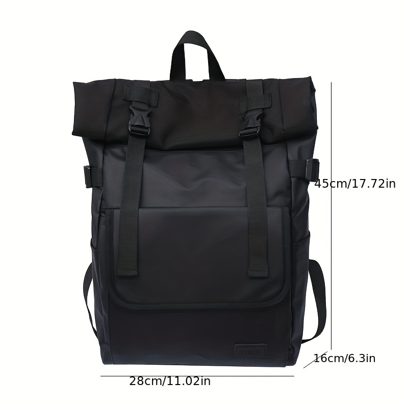 Waterproof Roll Top Flap Backpack for Travel Hiking Lightweight School Daypack