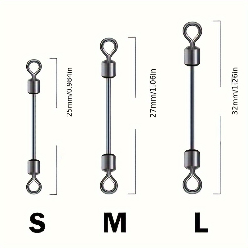 

20pcs Stainless Steel Fishing Swivels /m/l Sizes - Double-headed Line Connectors With Smooth , Ideal For Fishing Techniques