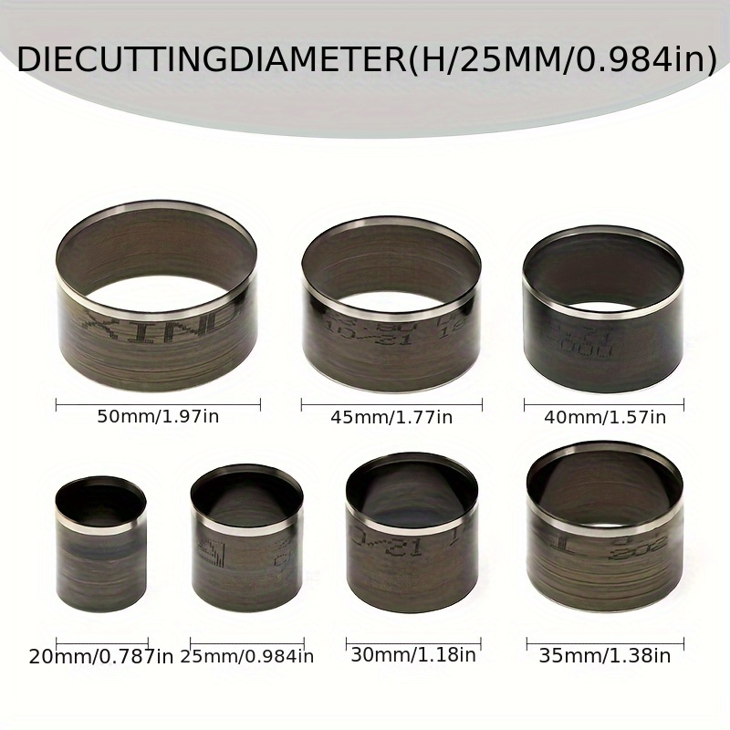 E-shop WUTA 7-teiliges Set scharfe Leder Schneide Stanzformen, inklusive runde Schablonen und Locher Werkzeuge zum Basteln mit Papier und Leder