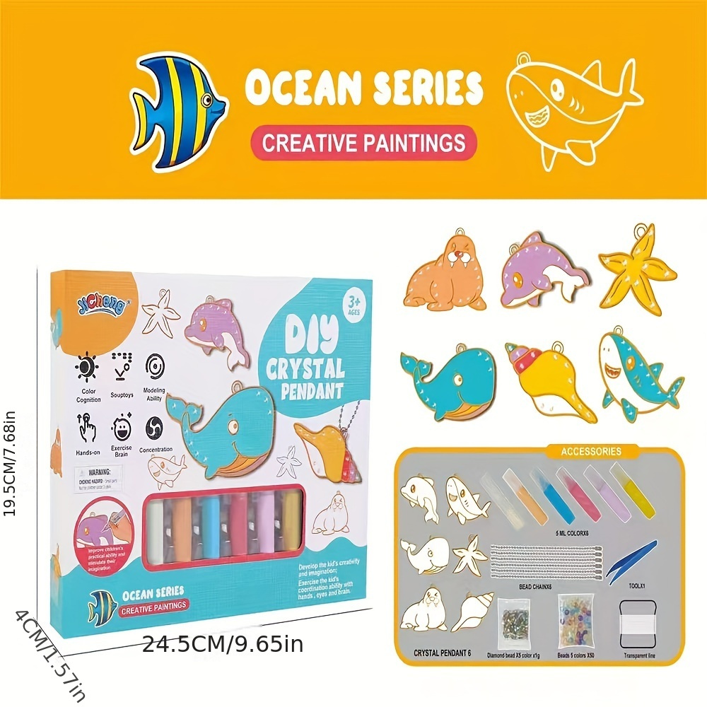 DIY Coloring Graffiti Pendant Baking Crystal Glue Painting Pendant Toy
