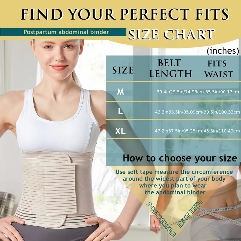 Postpartum Recovery Belt C-Section Back Support Belly Wrap Slim Body Shaper  Band