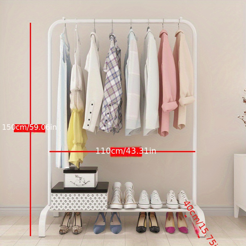 1pc Multi-functional Standing Clothes Hanger, Storage Rack, Shoe