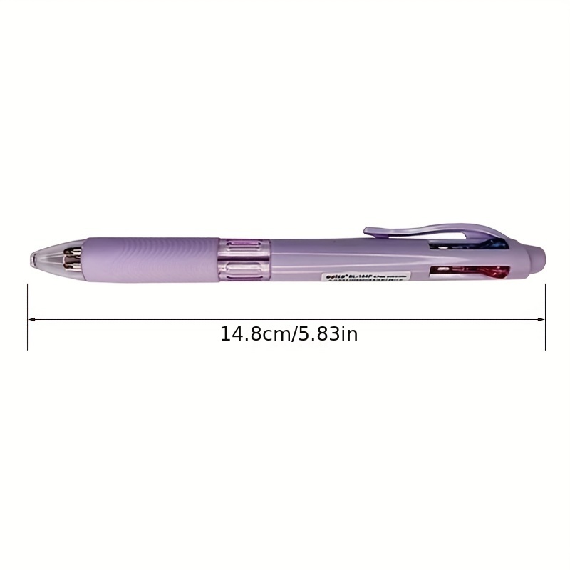 Lot de 8 stylos à bille multicolores rétractables 4 en 1 à pointe fine de  0,5 mm avec pochette en maille à fermeture éclair pour prendre des notes