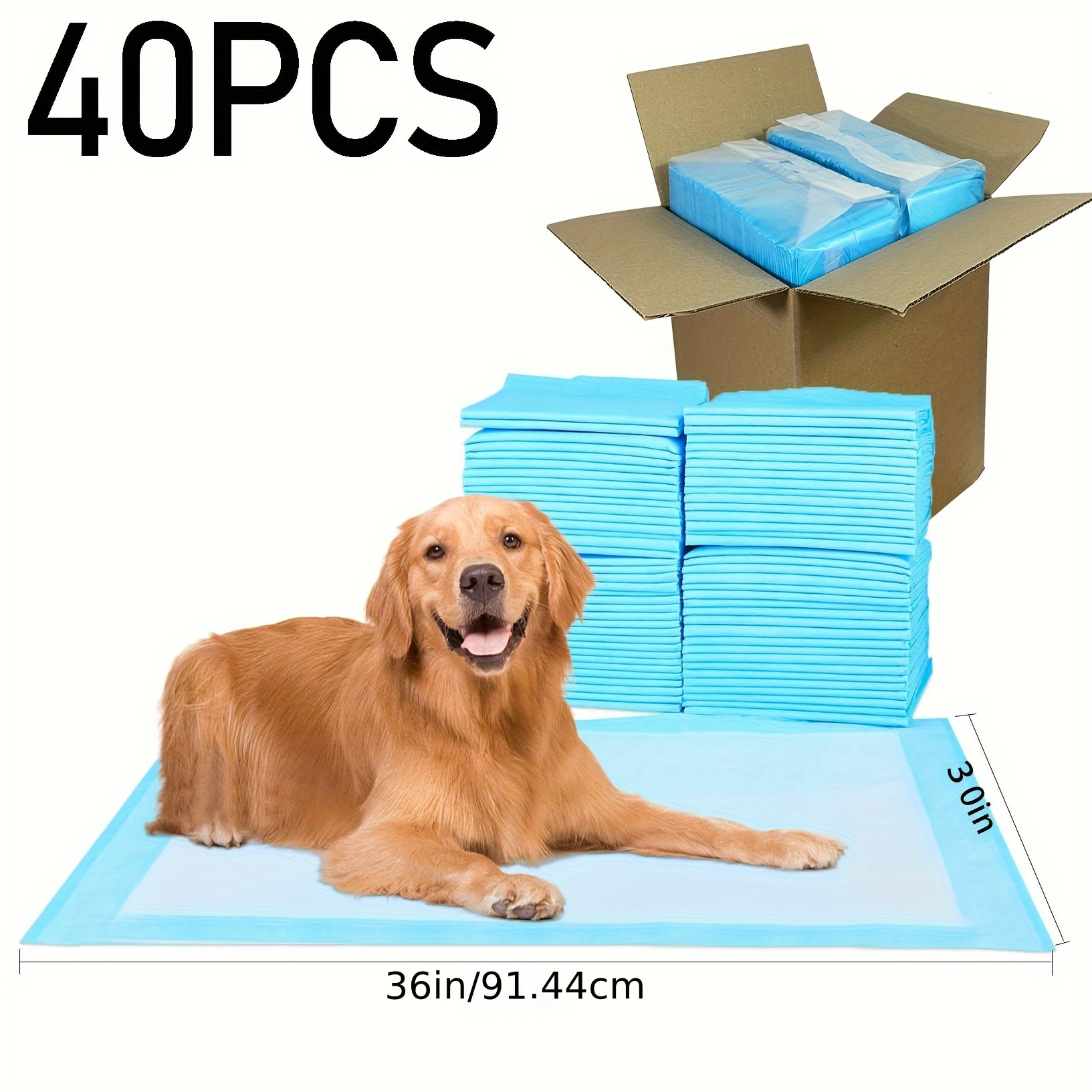 TEMU 40 Pcs 30" X 36" Premium Disposable Training Pads, Pee Pads, Training Pads, Disposable Puppy Pee Pads, Quick And , Manufactured In The Us