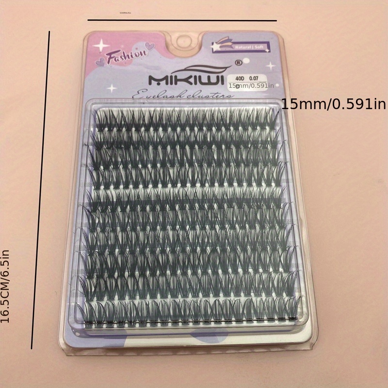 200Pcs 40D 12-16mm D Curl Cluster Lashes Soft&Natural False Eyelashes