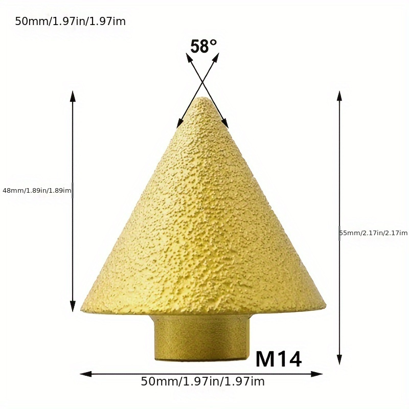 

M14 Thread Diamond Cone Carve Polishing Beveling Chamfer Bits 50mm Countersink Bits For Granite And Tiles