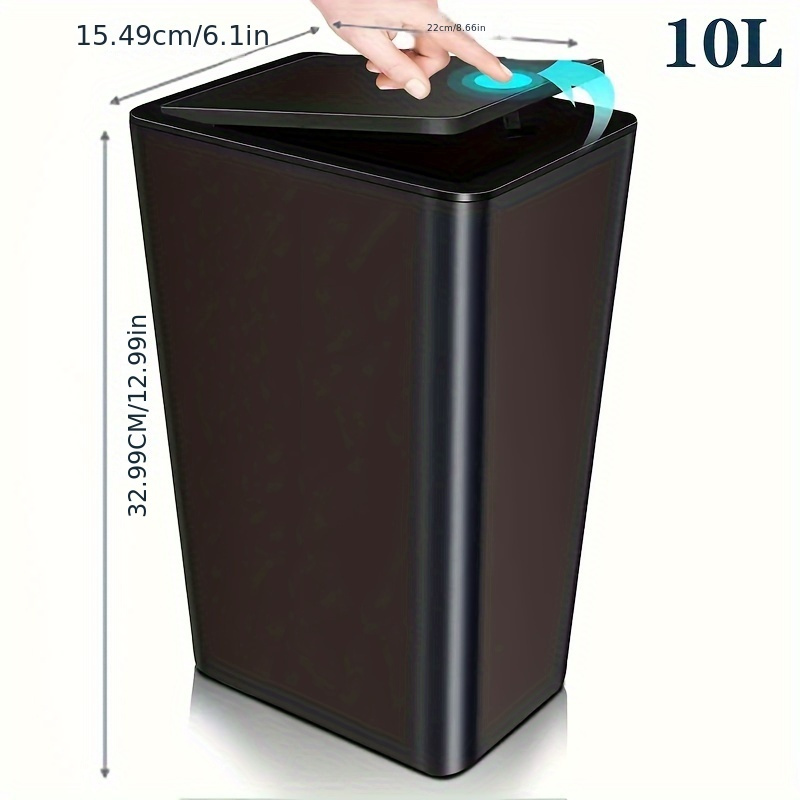 Kuva tulossa: TEMU 1/2/3 Stück Badezimmer Kleiner Mülleimer mit Deckel-Öffner, 10L/2.6 Gallonen Geeignet für Schlafzimmer, Büro, Wohnzimmer, Küche, Haushaltsbedarf