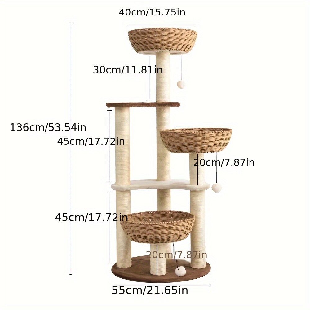 modern cat tree tower large cats 3 cat nests manual hand - Temu