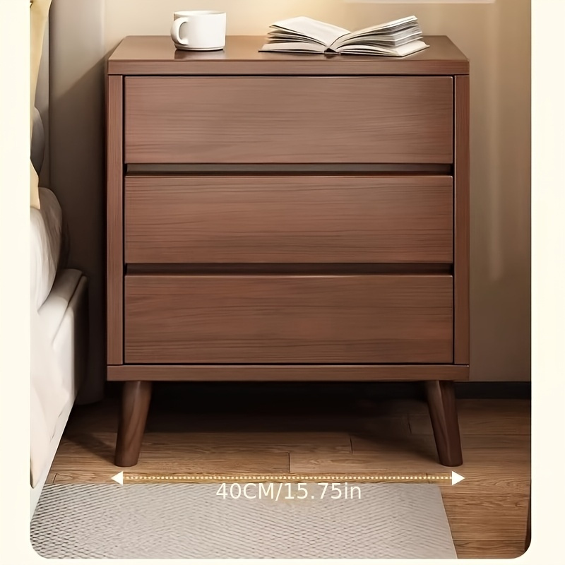 modern wooden bedside  e with drawers compact solid wood nightstand under 3 2 cu ft storage ideal for bedroom desk for bedroom bedside storage   durable wood construction bedside storage   details 2