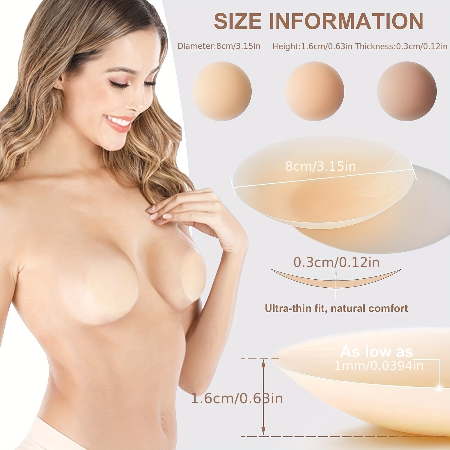8cm Diameter Silicone Reusable Strapless Breast Pasty Reusable