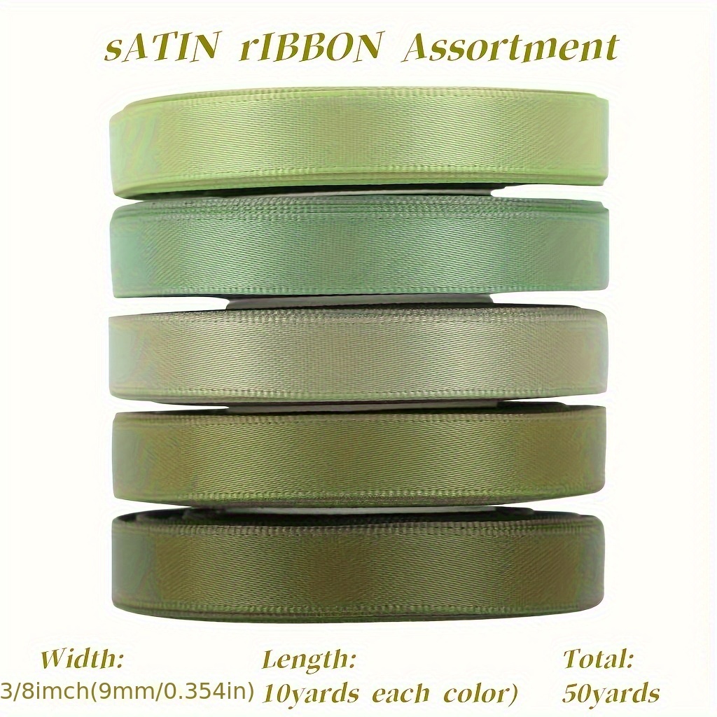 

50 Yards Of Mixed 3/4'' Wide High-end Double-sided Satin Ribbon Wedding Ribbon Used For Gift Packaging, Bride And Child Gift Party Decoration, Bouquet Diy Crafts 5 Colors X