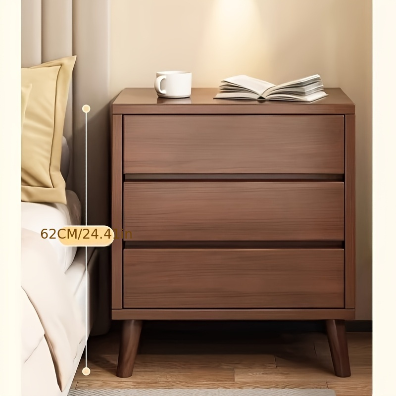 modern wooden bedside  e with drawers compact solid wood nightstand under 3 2 cu ft storage ideal for bedroom desk for bedroom bedside storage   durable wood construction bedside storage   details 3