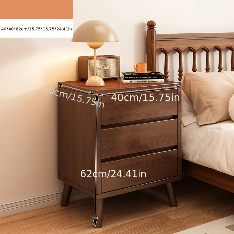 modern wooden bedside  e with drawers compact solid wood nightstand under 3 2 cu ft storage ideal for bedroom desk for bedroom bedside storage   durable wood construction bedside storage   details 4