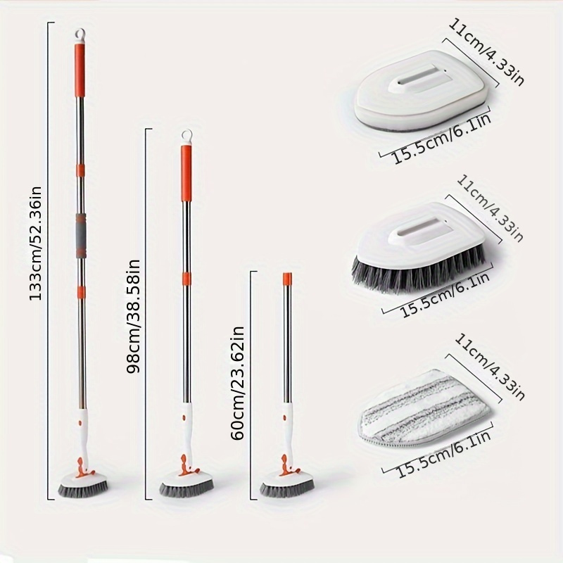 Bathroom Long Handle Cleaning Brush Multifunctional Replaceable
