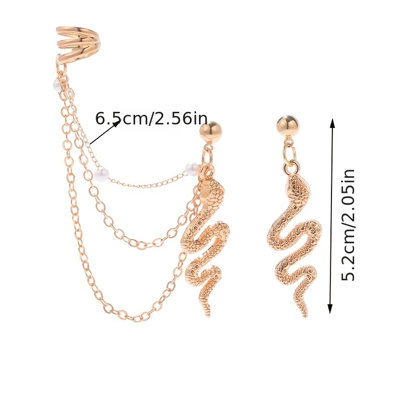 Multi-layer Chain Snake Earrings, Unique Design