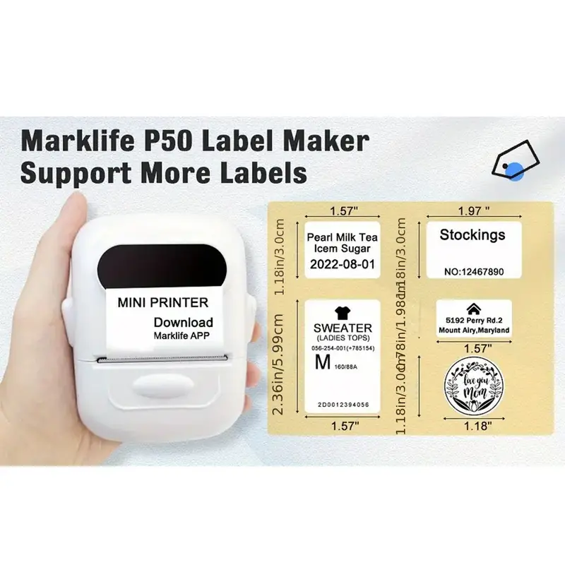 Thermal Label Paper For Marklife P50 Label Printer And Multi - Temu Italy