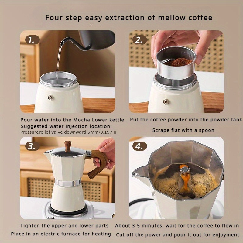  Cafetera espresso para estufa, cafetera 4 tazas