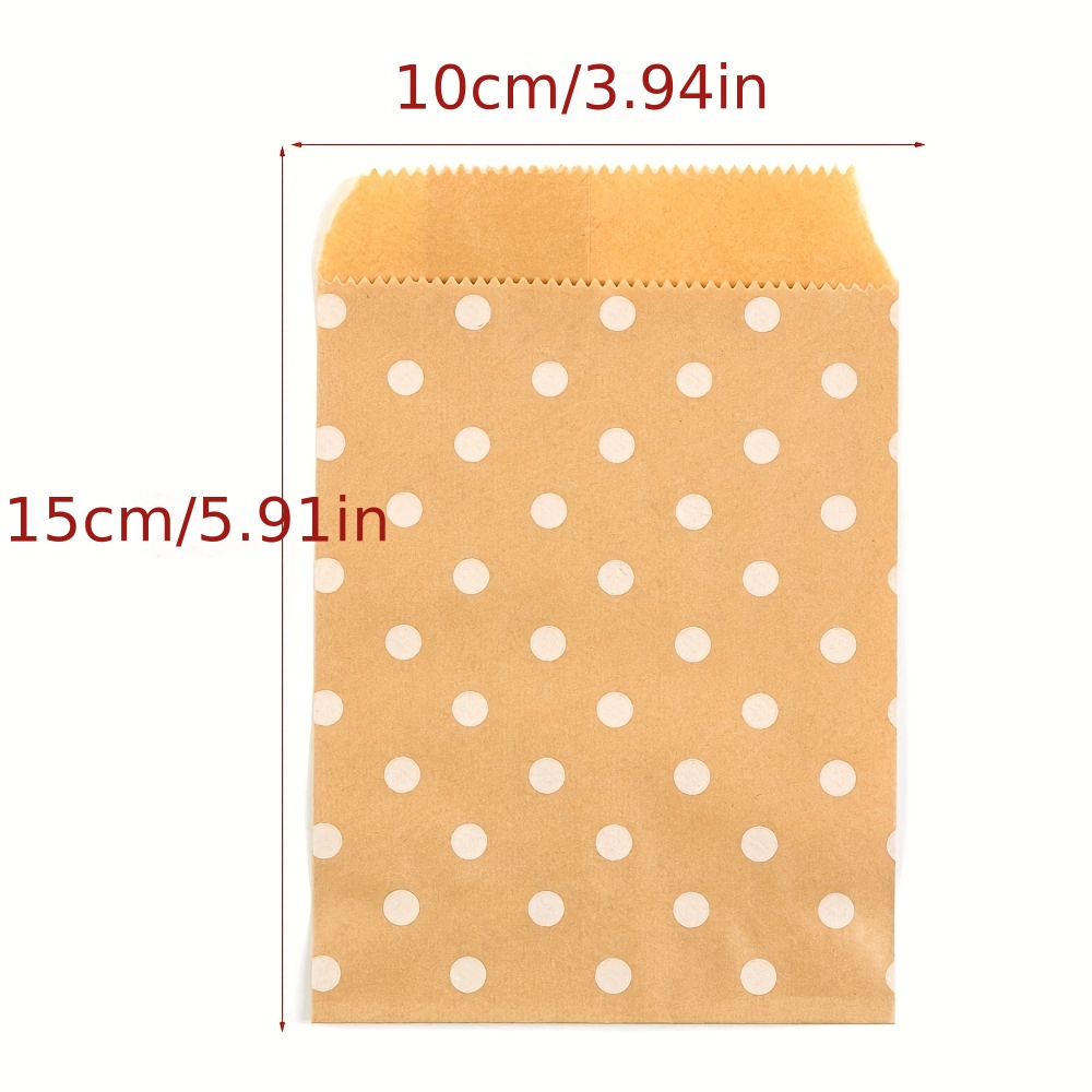 Wave Dot Kraft Paper Candy Biscuit Bags Packing Pouch Temu