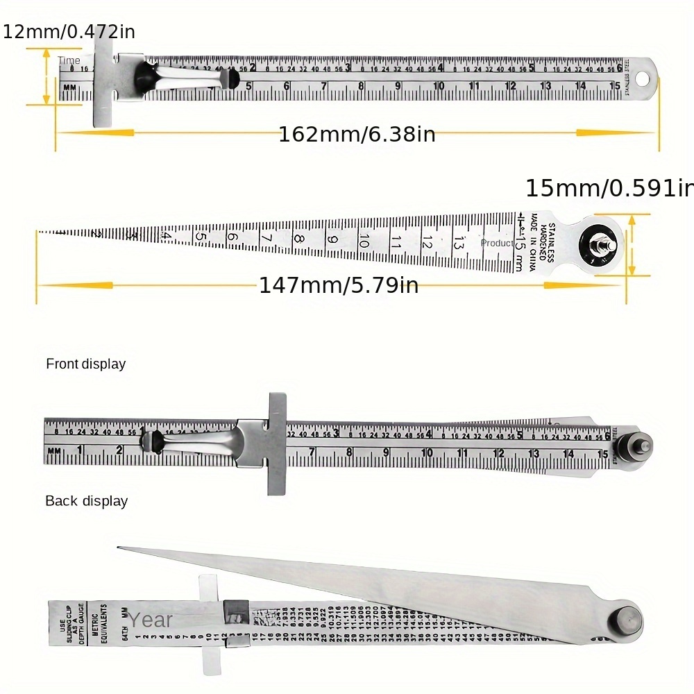 Stainless Steel High Precision Ruler Hole Diameter Ruler - Temu