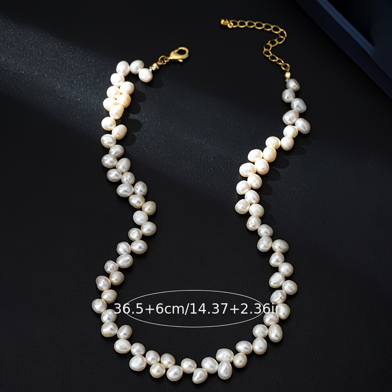 baroque irregular small rice grain natural   necklace womens light luxury small elegant clavicle chain mothers day   80pcs 8mm irregular  s details 0