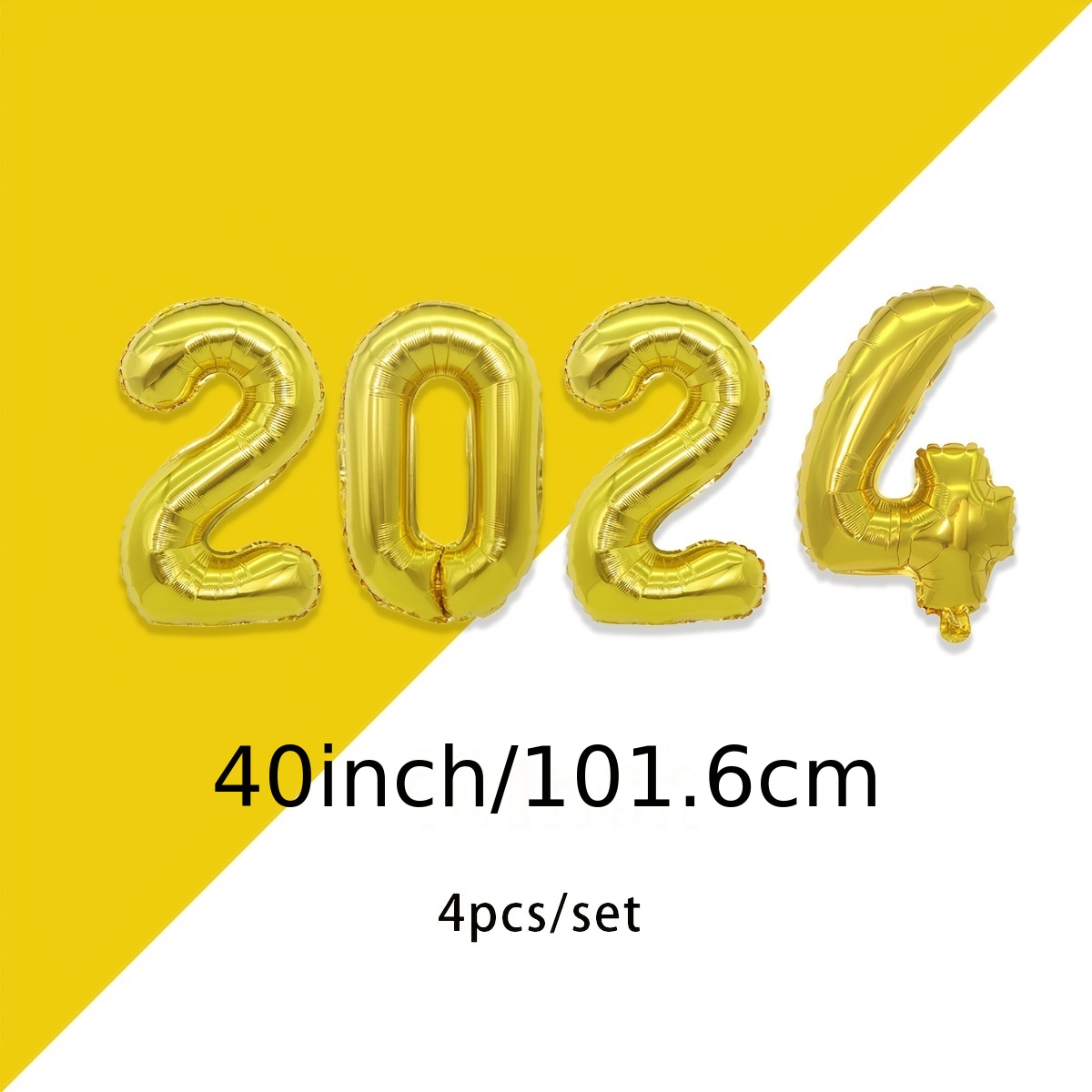 Ballon En Aluminium Avec Numéro De Nouvel An, Couronne 2024