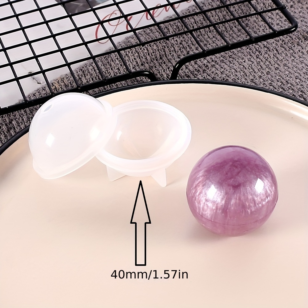ANHTCZYX DIY Sphere Round Silicone Mold for Resin Epoxy Jewelry Making Homemade Ball Soap Molds Free Grinding Creative Mold, 2
