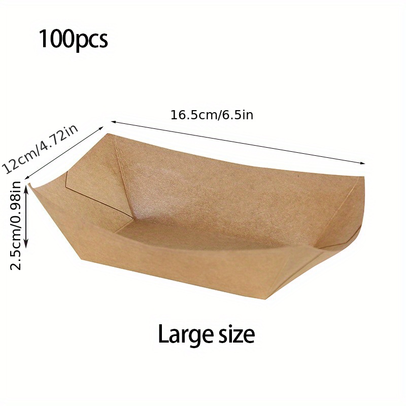 Disposable Paper Food Boats Coated Boat Box Fried - Temu