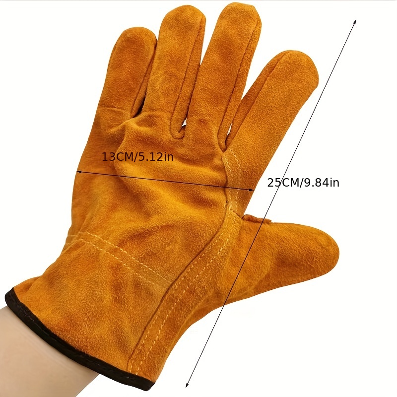 One Pair Welding Metal Working Gloves Fireproof Heat Resistant Protective  Gloves for Welders Against Scalding（Random Style）