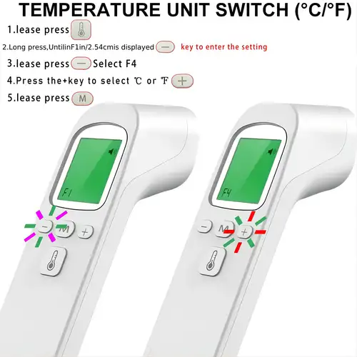 1pcs Thermometer Gun for Adults Kids Baby Children Body , No Touch Infrared  Forehead Thermometer for Fever, Medical IR Digital Body Thermometer,Pink  Purple Blue Color Random 