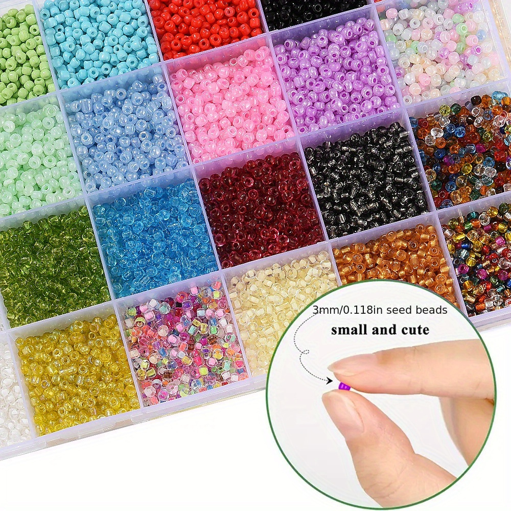 24 Colors Glass Seed Beads With Letter Beads Kit For Jewelry - Temu