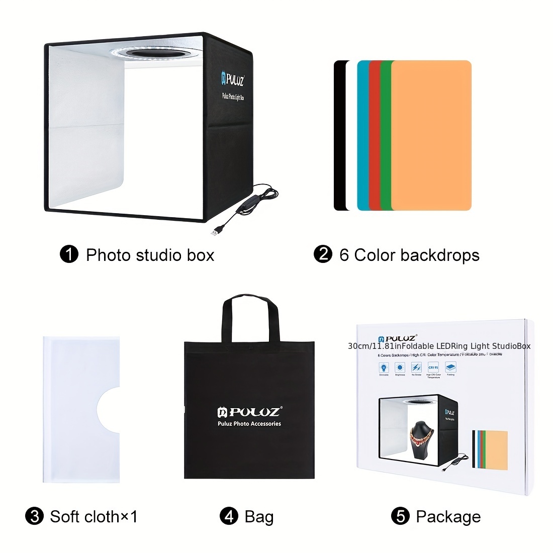 Puluz Photo Studio Light Box Quick Install Foldable Portable - Temu