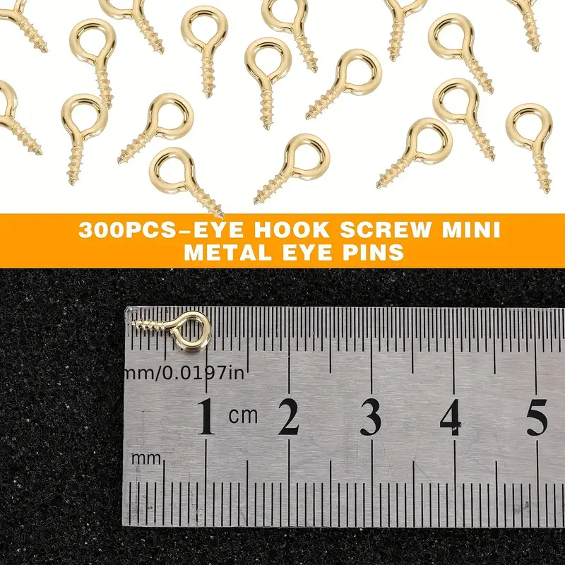 Screw Eye Pins Small Eye Hooks Golden Eyelets Threaded Tone - Temu