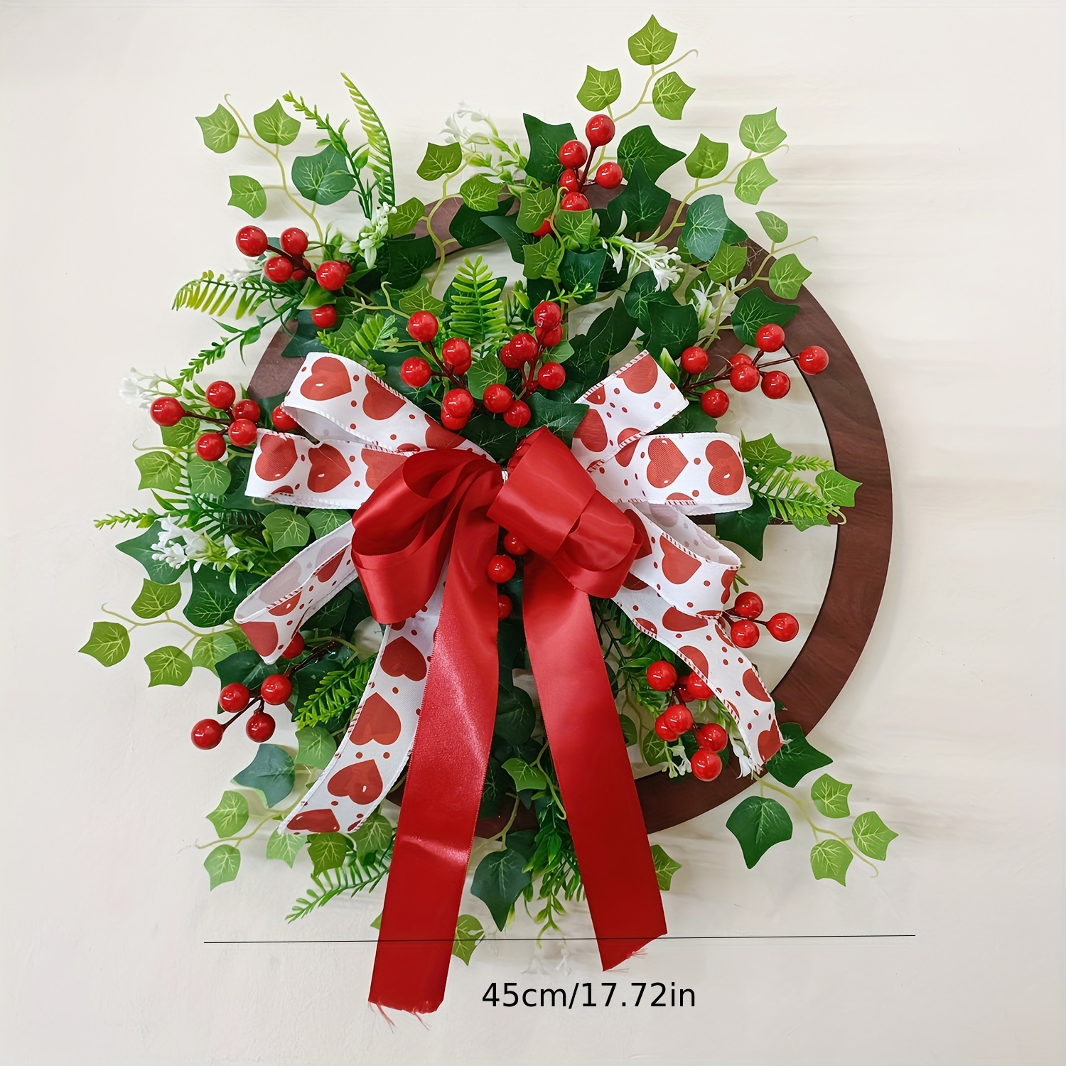 New Valentine's Day Wreath Hello Wooden Heart Wreath Spring - Temu