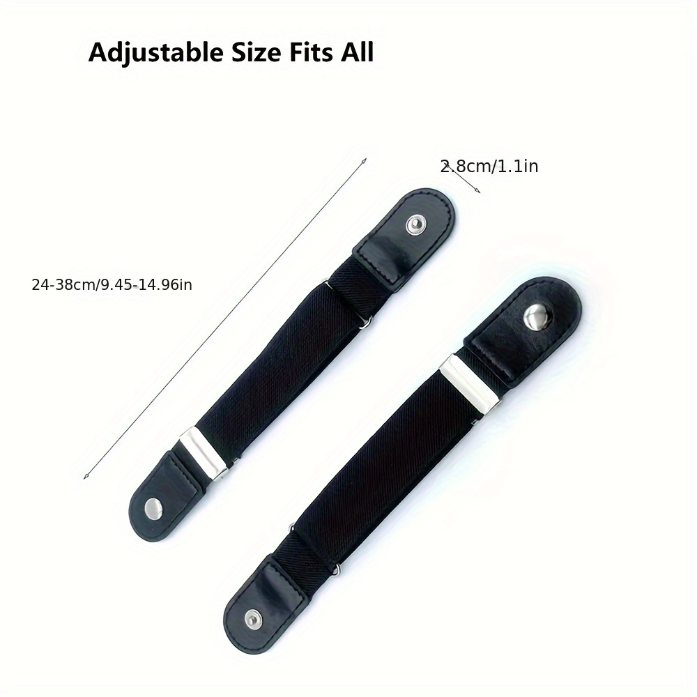 2pcs No Buckle Elastic Belts For Men And Women Casual Stretch Comfortable Invisible Belts For Jeans Pants