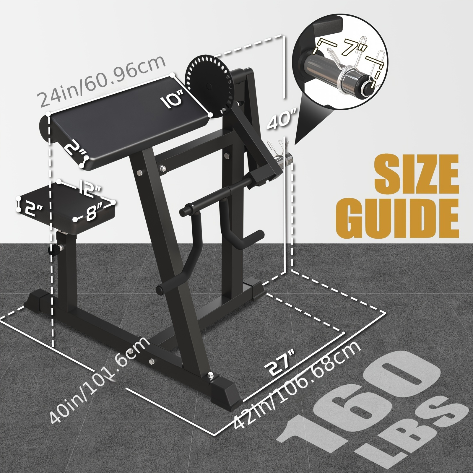 

2 In 1 And Press Extension Machine, Heavy-duty Gym Equipment, 160 Lbs Weight Capacity, Adjustable Workout Station With 1" And 2" Plate Adapter