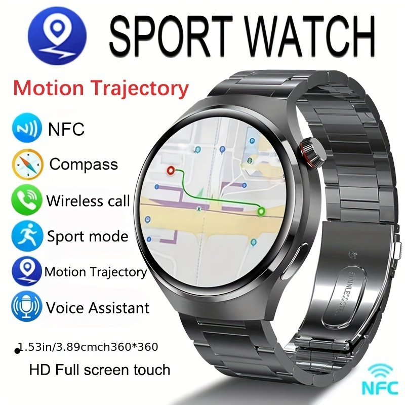 

2024 New Gps Motion Trajectory Smart Watch Men Nfc Wireless Call Men Watch 360*360 Hd Screen Smartwatch Sports Fitness Outdoors Smart Watch For Men