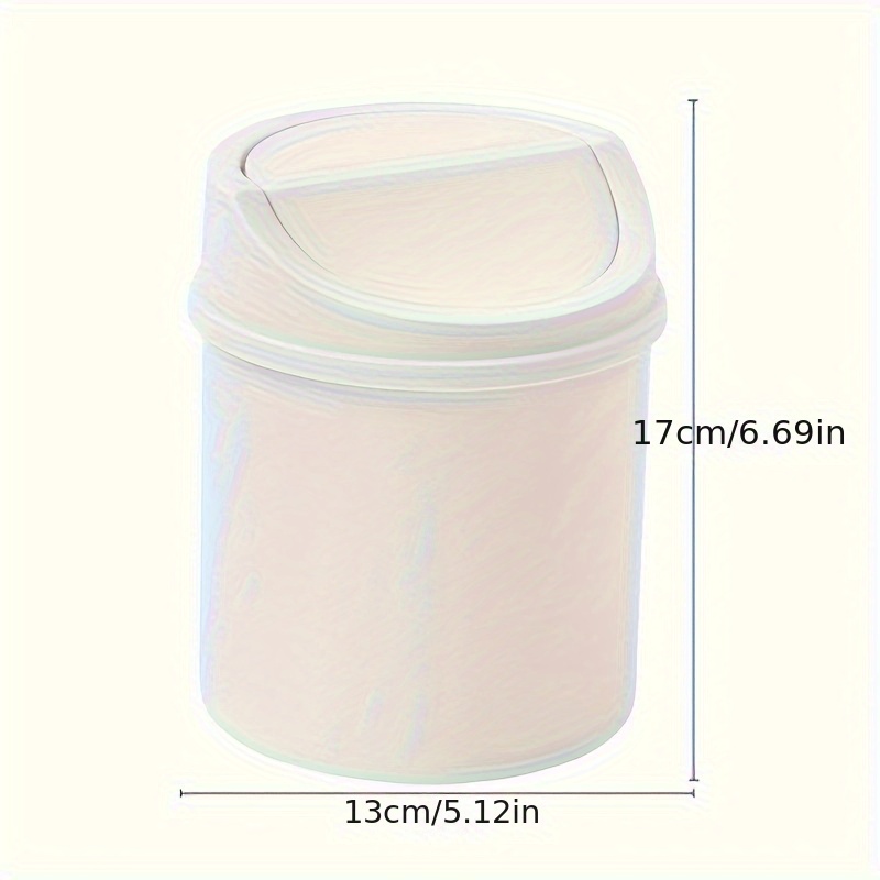Mini Desktop Bin Small Trash Can Tube with Cover Bedroom Trash Can