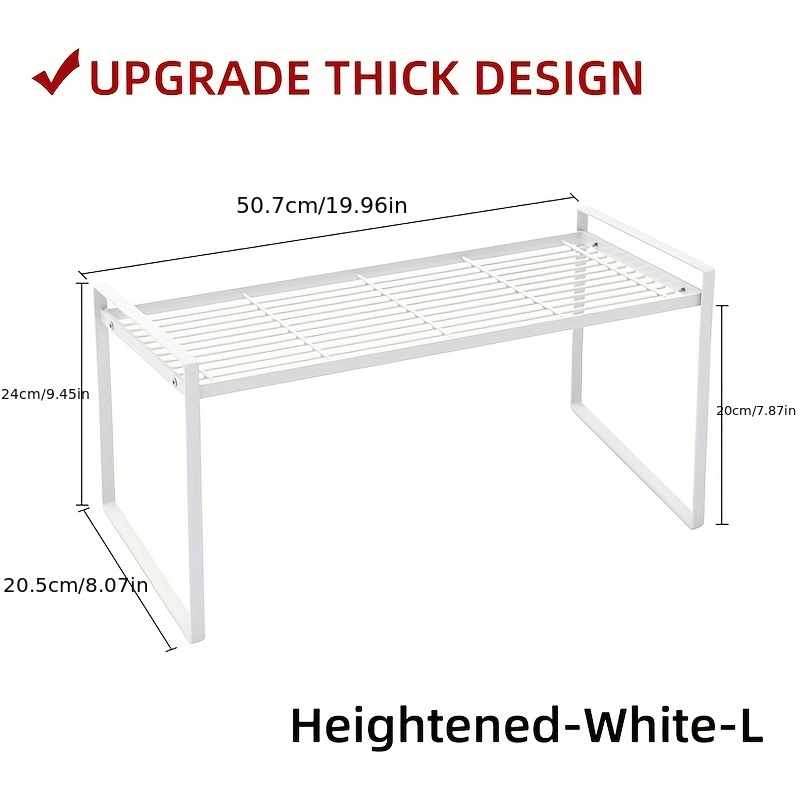 Cabinet Shelf Rack Organizer,Metal Stackable Cupboard Stand Shelf