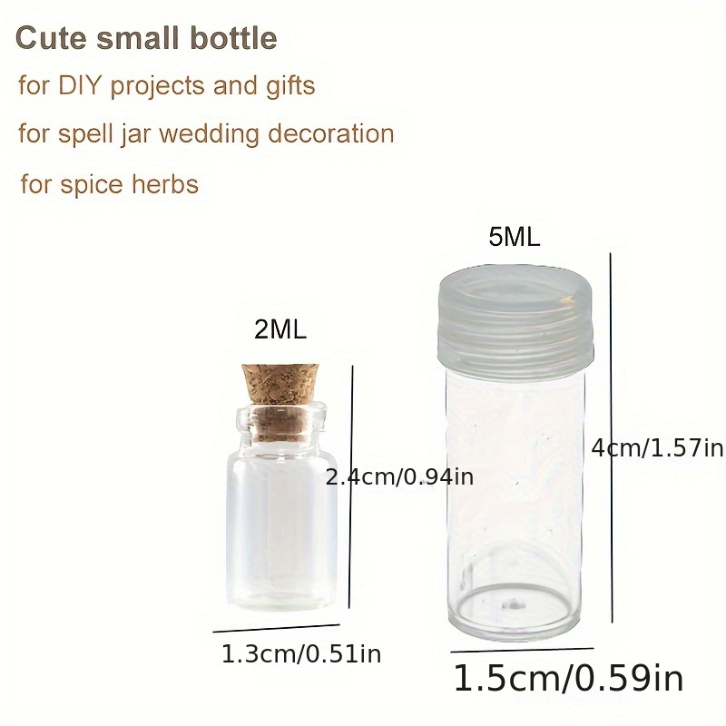 10Pcs 5ml Glass Bottles Clear Small Vials Empty Mini Jars With Aluminium  Caps Makeup Sample Bottle Wedding Favors Decorations DIY Jewelry  Accessories