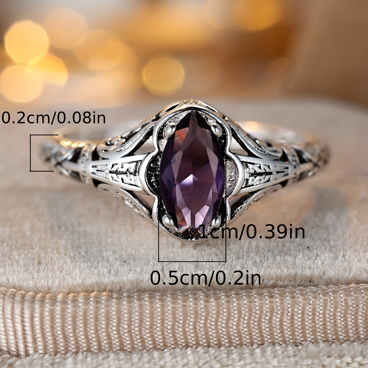 Vintage Engagement Ring with Synthetic Zircon Gemstone