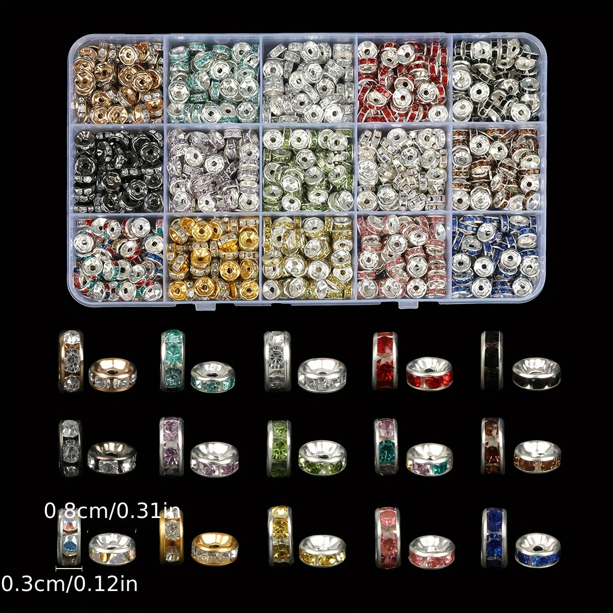 

de 900 Perles Espacement Rondelles en , 8mm - Assorties la de DIY, Bracelets & Artisanat