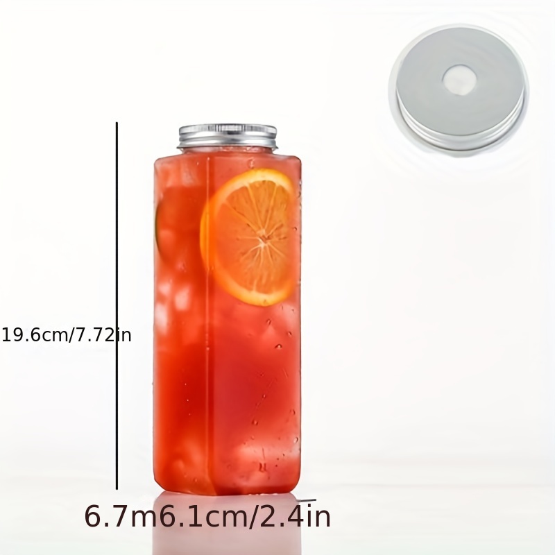 500ml Transparent Portable Milk Tea Bottle High Beauty Glass