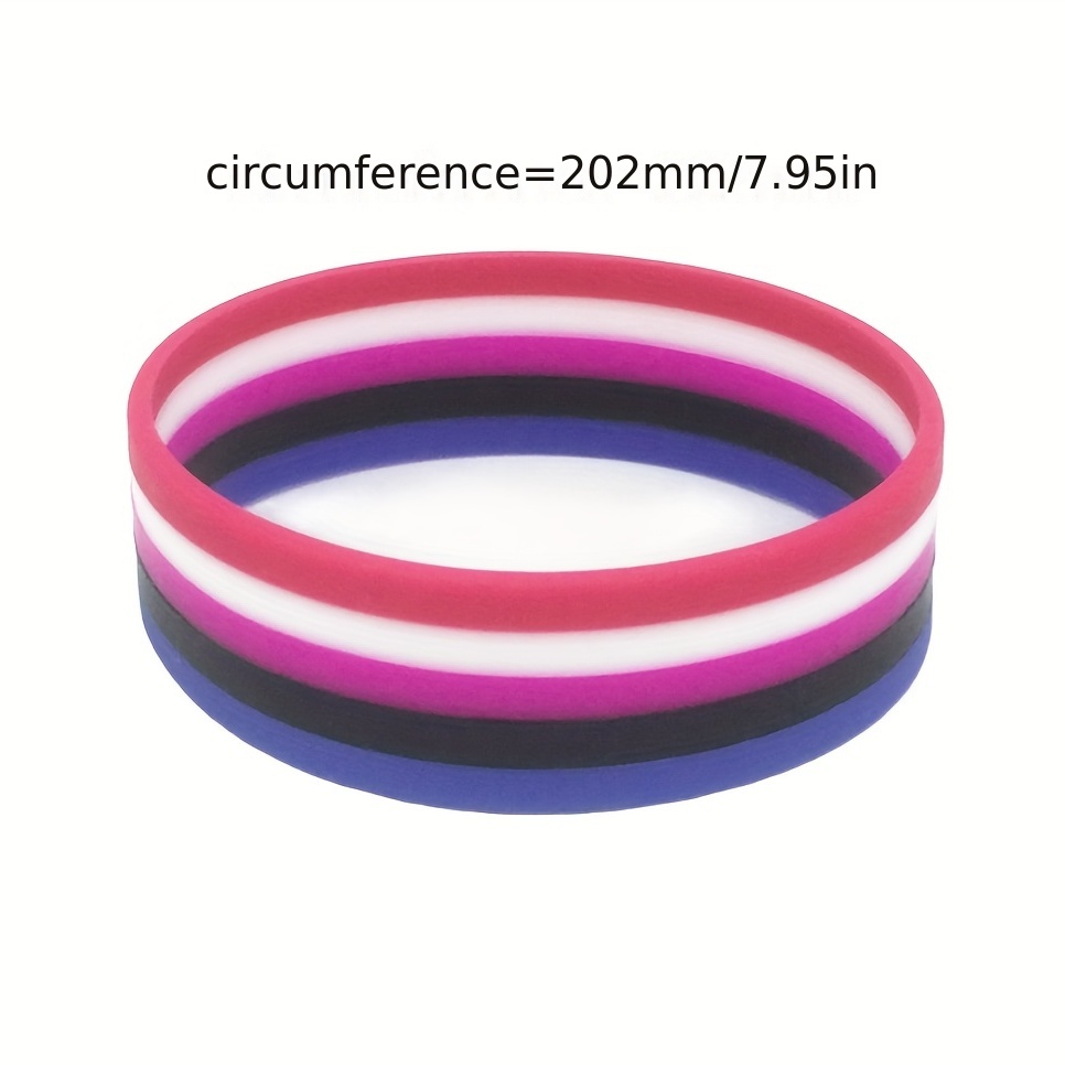 5 Pcs/Pack Positive Words Silicone Wristbands with Text Message, Solid Color Rubber Bracelets Rubber Band Bracelets Party Favors,Temu