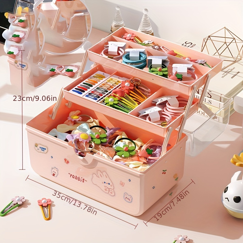 Baby Girls Hair Accessories Storage Box Hair Hoop Clip Rubber Band Organizer  Head Rope Hairpin Holder Girls Gifts Jewelry Box