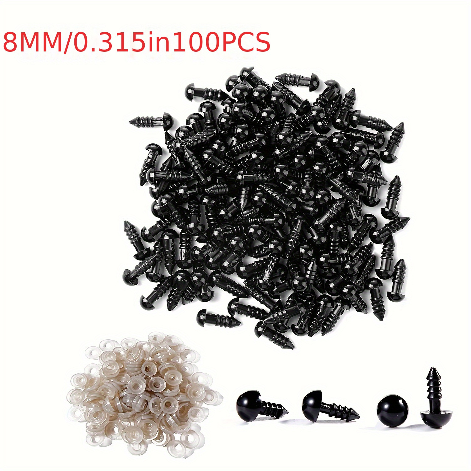 100pcs Plastic Safety Crochet Eyes With Washers For Crochet Crafts Doll Eyes