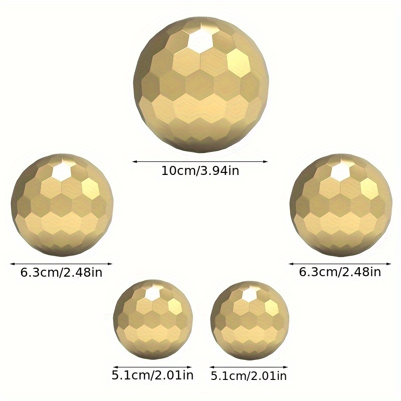 TEMU 5pcs Stainless Steel Titanium Golden Decorative Round Balls, Mirror Polished Seamless Balls, Home Decorations, Garden Pond Decorations, Tabletop