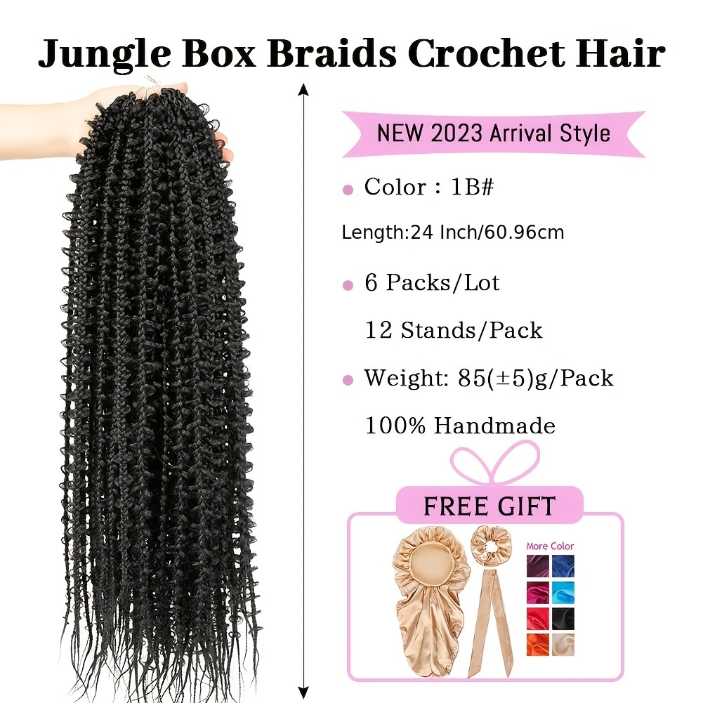 5 Packs 24 Inch Butterfly Box Braids Crochet Hair - Guam