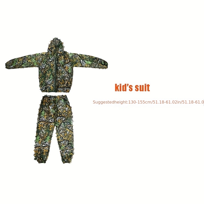 6639 New Bionic Camouflage Hunting Clothes Leaf Waterproof Jacket +Pants  suit