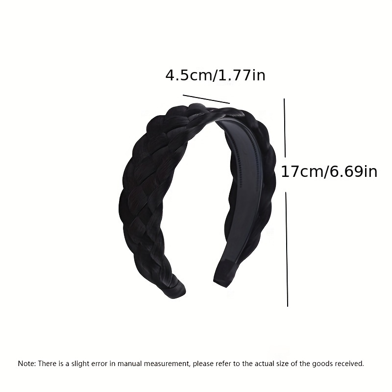 Puffy Braided Headband in Black